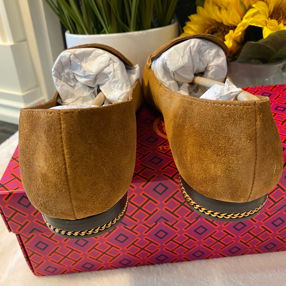 Tory Burch Ruby Square-Toe Suede Loafers - Picture 4 of 8